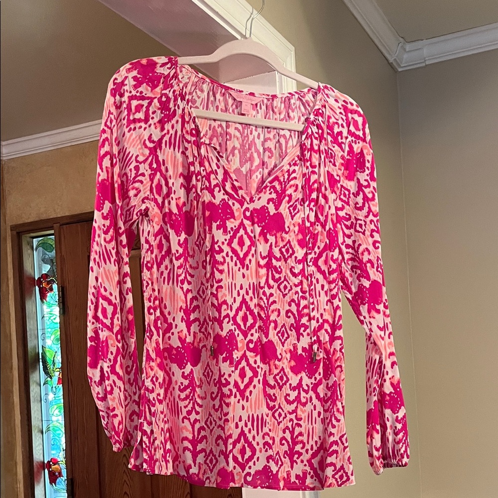 Pink Patterned Women's Top Lilly Pulitzer